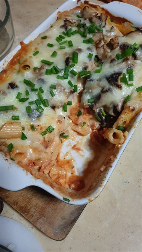 Homemade Baked Ziti With Mushrooms R Food