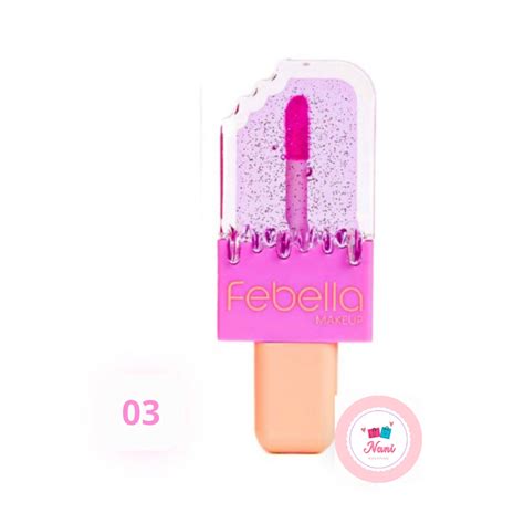 Lip Gloss Brilho Labial Glitter formato de picolé Febella Shopee