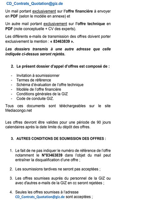 Mediacongo Net Offre D Emploi Prestataire De Service ONG Locale