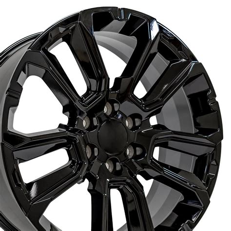 22 Inch Black Rims Fit Chevrolet Suburban 1500 Cv68 22x9 Replica Wheels