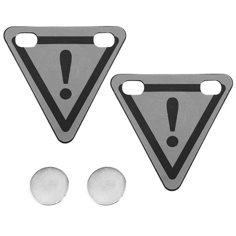 2pcs Riding Warning Reflector Riding Magnetic Stickers Reflective Triangle Plate