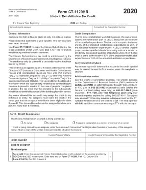 Fillable Online Form Ct Hrc Historic Rehabilitation Credit From