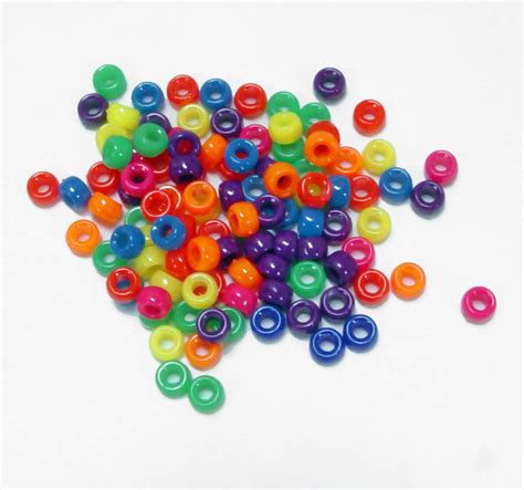 1000 Neon Multi 65x4mm Mini Pony Beads For School Church Etsy