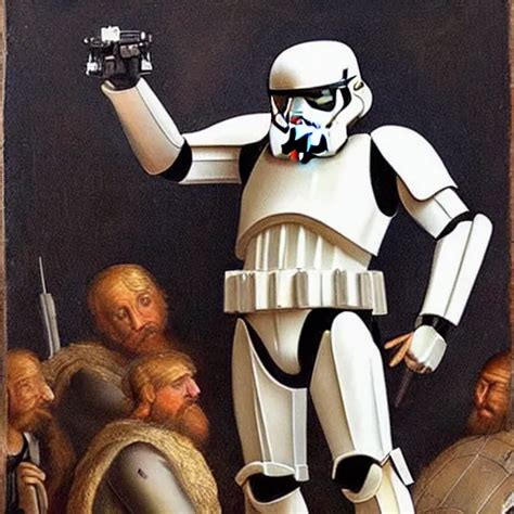 Renaissance Painting Of A Stormtrooper Stable Diffusion Openart