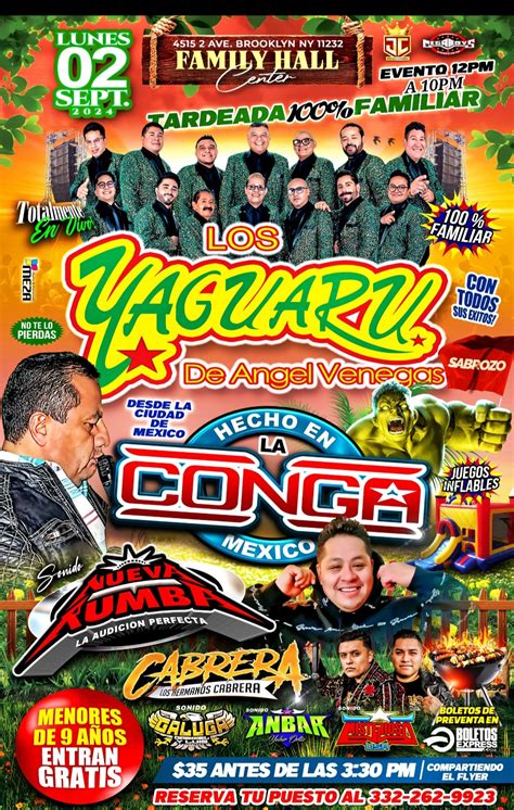 Los Yaguaru De Angel Venegas Tardeada Familiar Tickets