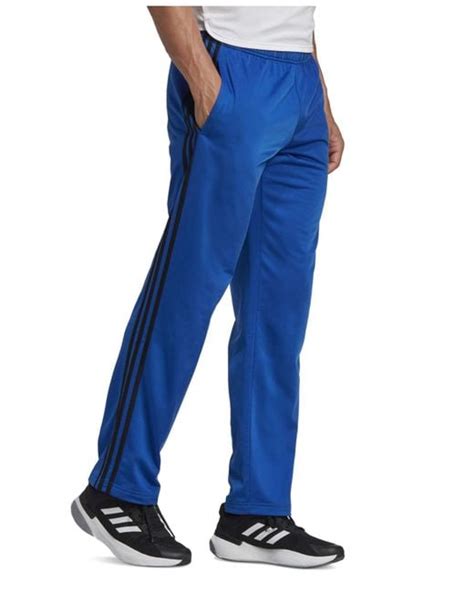 Adidas Synthetic Essentials Warm Up 3 Stripes Track Pants In Navy Blue