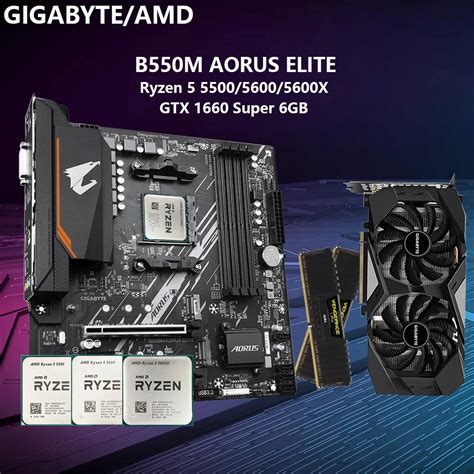 Gaming Pc B550m Aorus Elite Motherboard Ryzen 5 5500 5600 5600x Cpu Ddr4 3200mhz 960gb Gtx1660