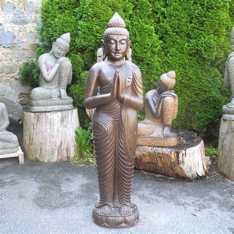 Namast Buddha Stehend Fluss Stein Cm Terra Et Ars Galerie Bali