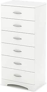 Amazon South Shore Step One 6 Drawer Tall Lingerie Chest Pure White Home Kitchen