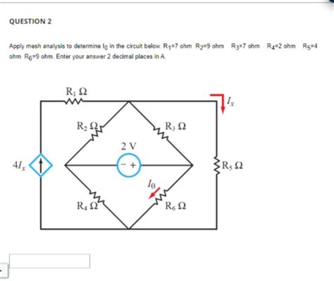 Solved Apply Mesh Analysis To Determine I0 In The Circuit