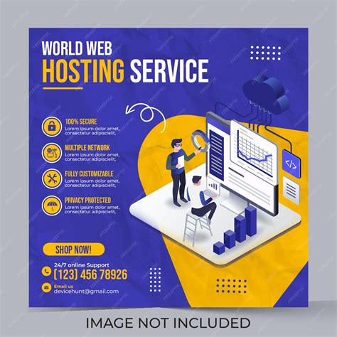 Cloud hosting server business promotion social media banner instagram