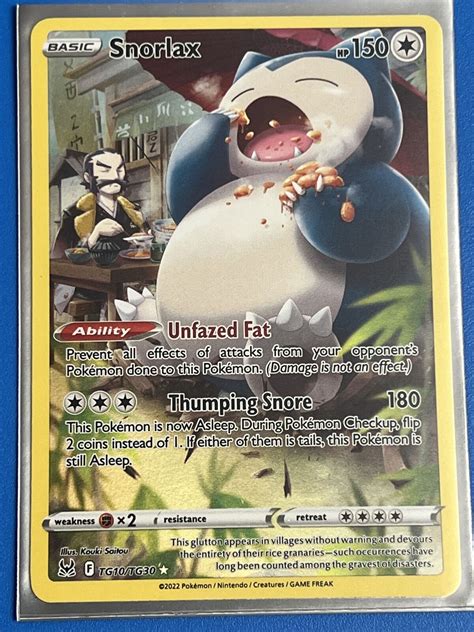 Pokemon Snorlax TG10 TG30 SWSH Lost Origin Holo Rare Near Mint Card