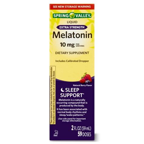 Melatonina Líquida 10mg Spring Valley 59 ml Rei do Wod