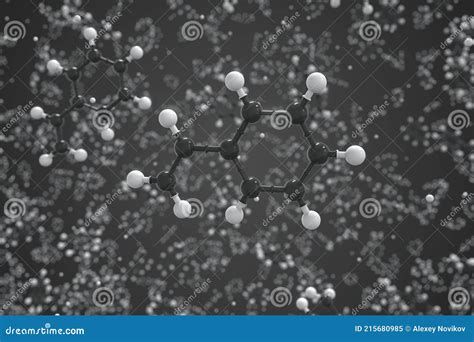 Molecule of Polystyrene, Ball-and-stick Molecular Model. Scientific 3d ...