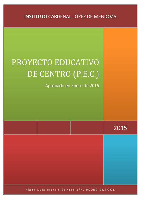 Pdf Proyecto Educativo De Centro P E C Ieslopezdemendoza Centros