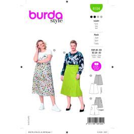 Patrón Burda 6104 falda tallas 46 a 60 Mondial Tissus