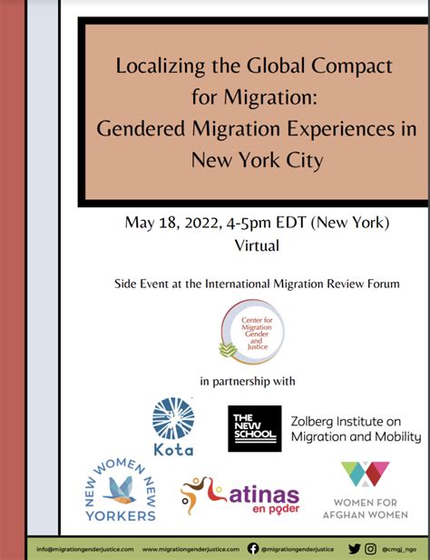 Localizing The Global Compact For Migration Gendered Migration Experiences In New York City