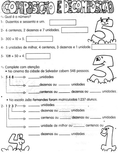 Atividades De Composição E Decomposição 4 Ano Sololearn