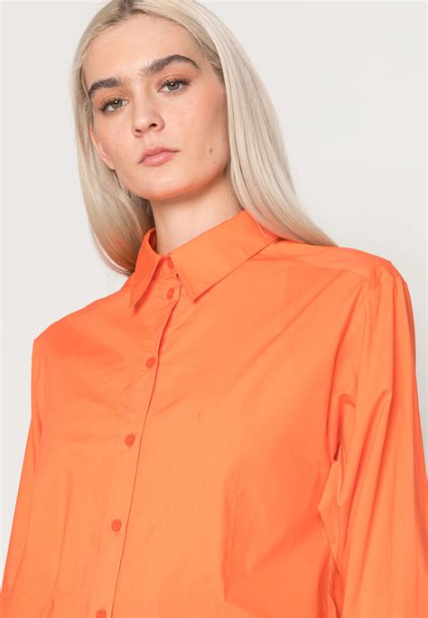 Orange Clair Shirt Blouses Shirts Orange Shirt Light Orange Chef Jackets People Cut Latex