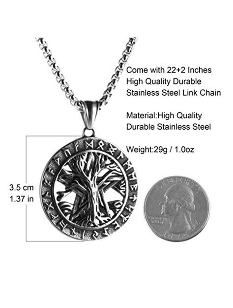 Buy Hzman Norse Vikings Runes Amulet Pendant Necklace The Tree Of Life