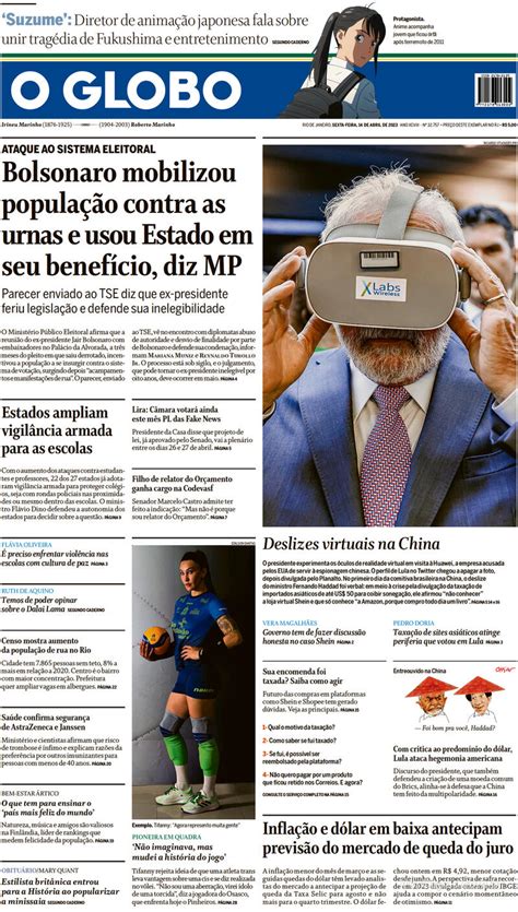 Capa O Globo Sexta De Abril De