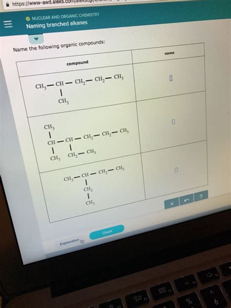 Solved Name The Following Organic Compounds Chegg