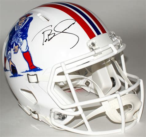 Tom Brady Signed Patriots Throwback Full-Size Authentic On-Field Speed ...