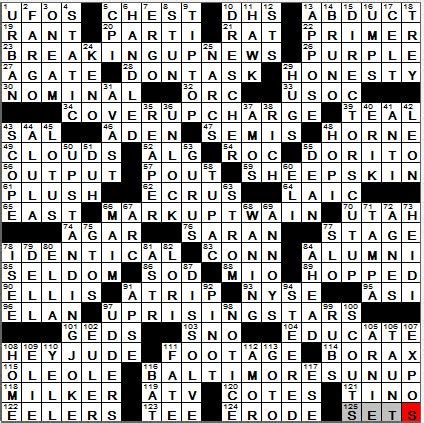 LA Times Crossword Answers 7 Oct 12, Sunday - LAXCrossword.com