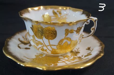 Antique Hammersley 11657 Gold Floral Porcelain Tea Cup And Saucer C 1939