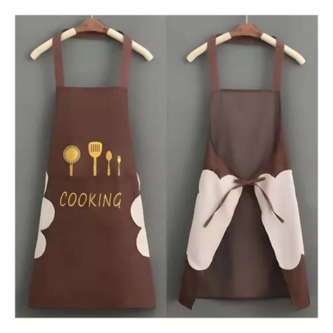Avental de cozinha impermeável ajustável peças cor nude MercadoLivre