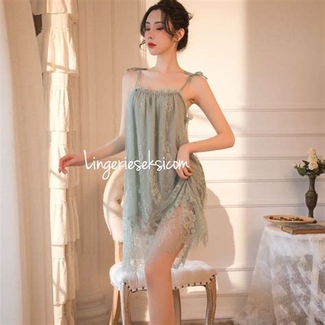 Jual BLIORI Dress 1712 Lingerie Sexy Lace Baju Tidur Tanpa Lengan