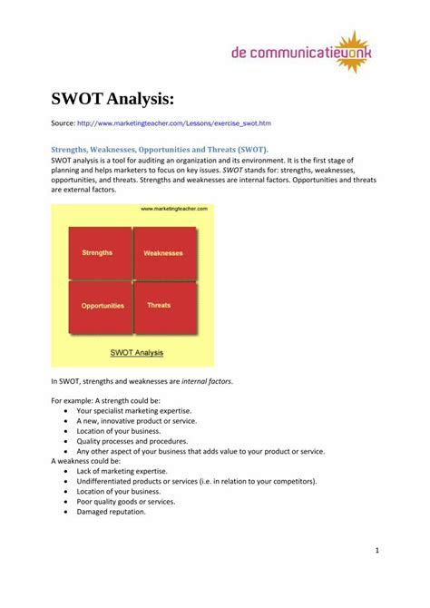 PDF SWOT Analysis Начало 1 SWOT Analysis 0 1 pdf Strengths