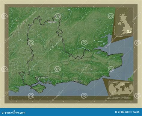 South East, United Kingdom. Wiki. Labelled Points of Cities Stock ...