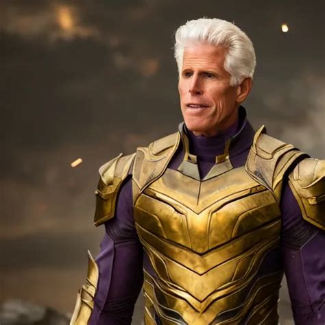 Ted Danson Wearing Thanos Armour Hd 4k Photo Stable Diffusion