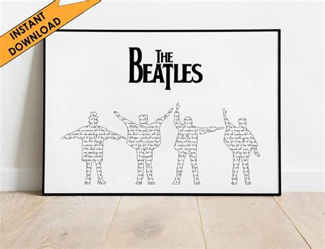 The Beatles Print, Beatles Wall Art, Downloadable Art, Paul Mccartney ...