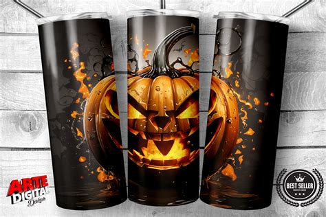 Halloween Pumpkin Tumbler Wrap 20oz Graphic By Arte Digital Designs · Creative Fabrica