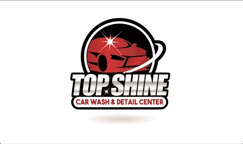 Professional Masculine Automotive Logo Design For Top Shine Car Wash