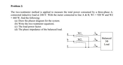 Solved Problem The Two Wattmeter Method Is Applied To Chegg