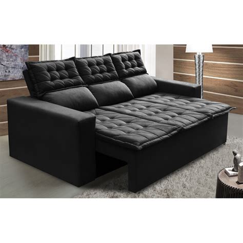 Sof Lugares Retr Til E Reclin Vel Cama Inbox Slim M Velusoft Preto