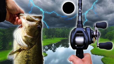 Pond Fishing During A Storm Solar Eclipse Crazy Bass Manager