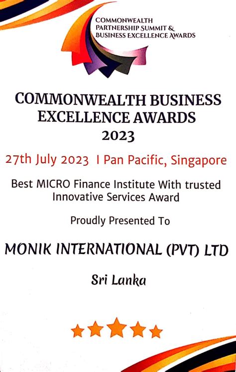 Commonwealth Business Excellence Awards Monik