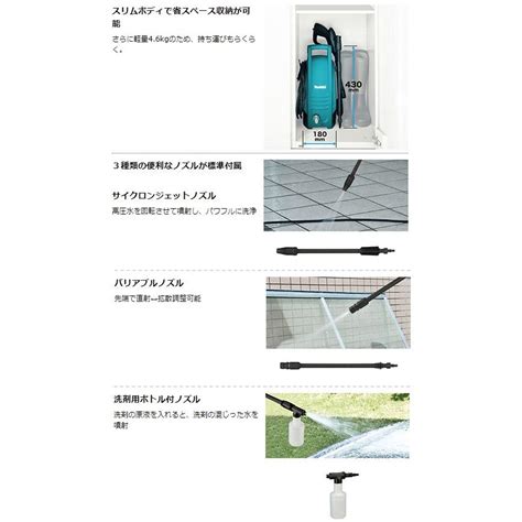 マキタ 高圧洗浄機 Mhw101 軽量4 6kg スリムボディ 省スペース収納可能 Makita Mhw101 ツールキング 通販