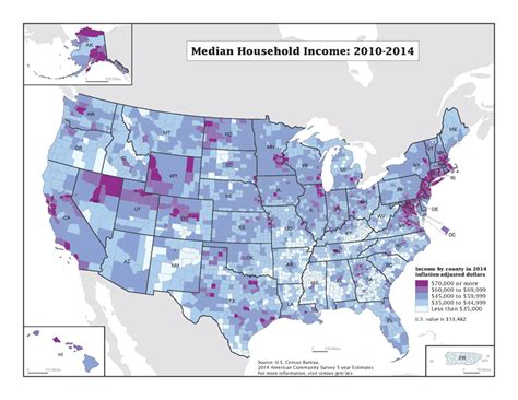 Median Household Income By County For 2010 2014