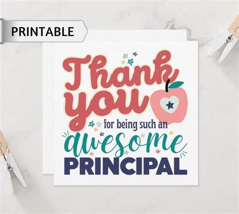 Thank You Principal Printable Card Thank You For Being The Etsy