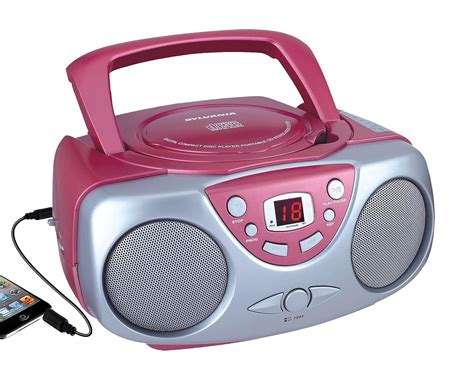 Sylvania SRCD243 Portable CD Player with AM/FM Radio, Boombox (Pink) | eBay