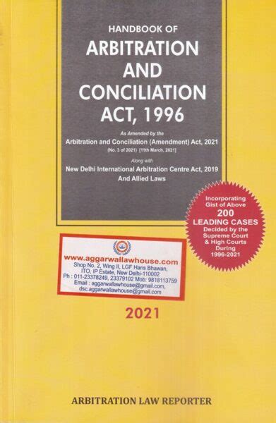 Arbitration Law Reporter Handbook Of Arbitration And Conciliation Act 1996 By O P Chadha