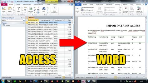 Cara Impor Tabel Ms Access Dari Microsoft Word YouTube