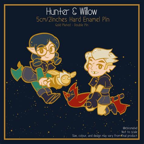 Hunter And Willow Enamel Pins The Owl House 5cm 2inches Etsy