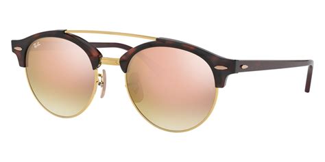 Ray Ban™ Clubround Doublebridge Rb4346 9907o 51 Shiny Red Havana