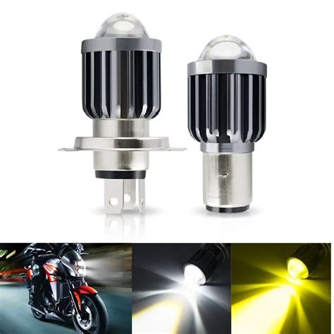 10000lm H4 Led Moto H6 Ba20d Led Motorcycle Headlight Bulbs Csp Lens White Yellow Hi Lo Lamp